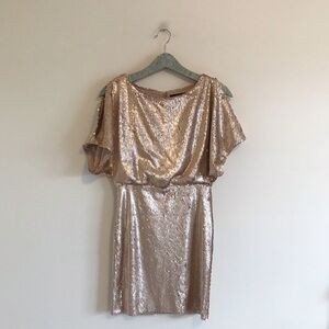 Lulu’s Glory Never Fades Sequin Dress Gold